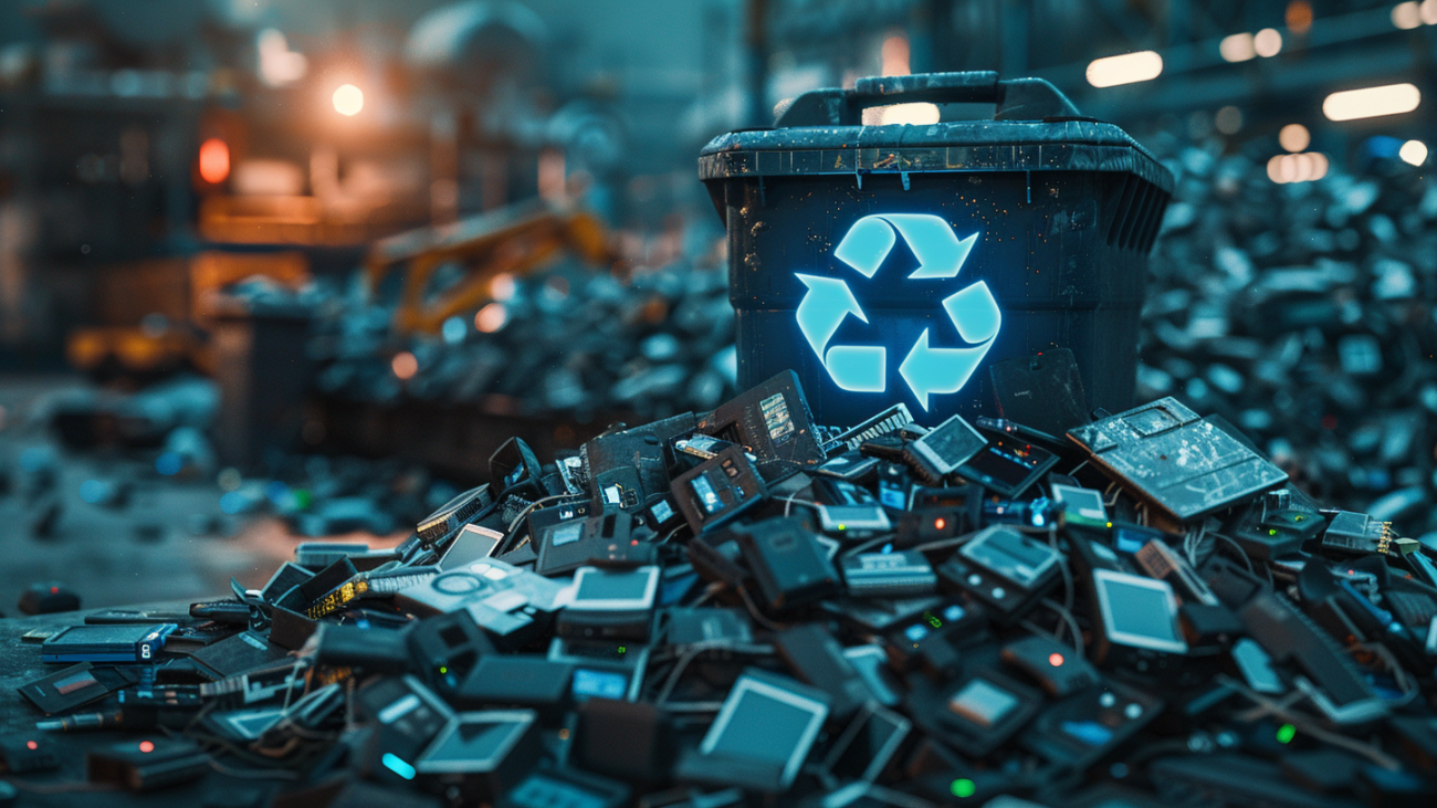 e-trash, electronic waste, e-waste management, recycling, environmental impact, hazardous materials, circular economy, electronic trash, e-waste, waste management